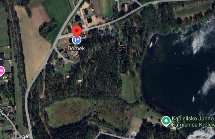 Mapa satelitarna – Kaszubski Zakątek i jezioro Junno